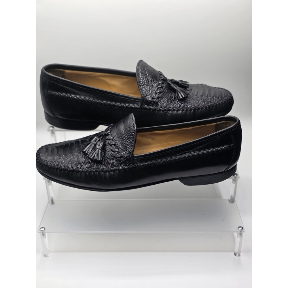 Johnston & Murphy Italian Woven Tassel Loafers 11 M Handcrafted PS Italy Cognac